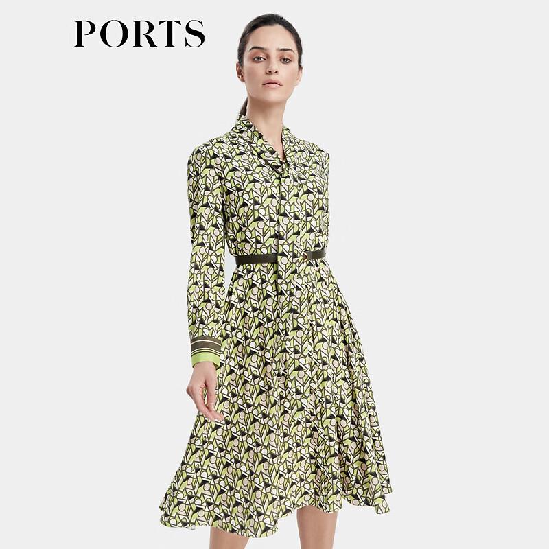Ports Women's Fall Labyrinth Geometry Mulberry Silk Dress