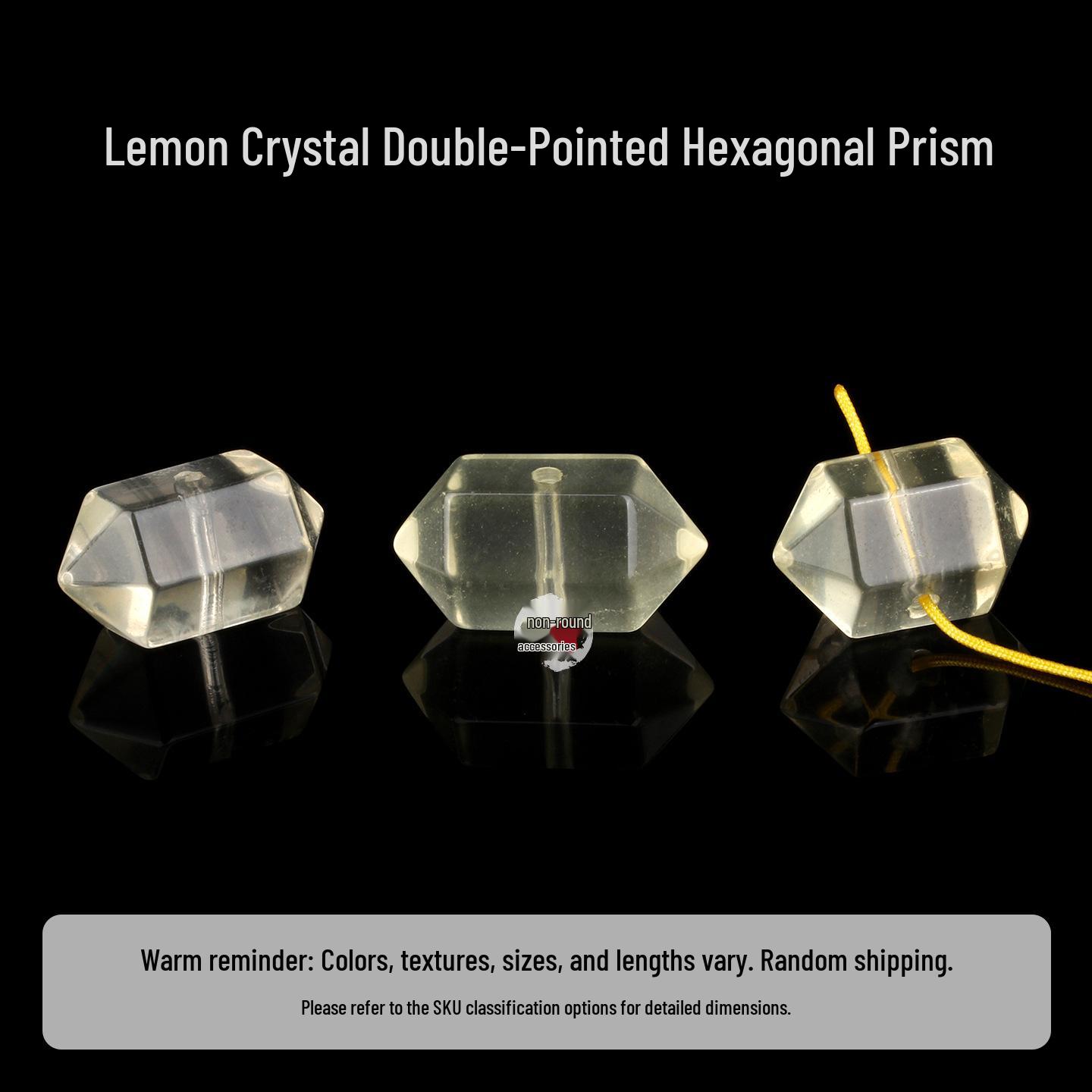 Natural Lemon Citrine Hexagonal Prism Beads for DIY Crystal Jewelry