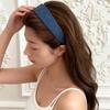 Korean Dongdaemun Retro Denim Wide-Brim Headband Solid Hair Clip Stylish Women's Versatile Accessory