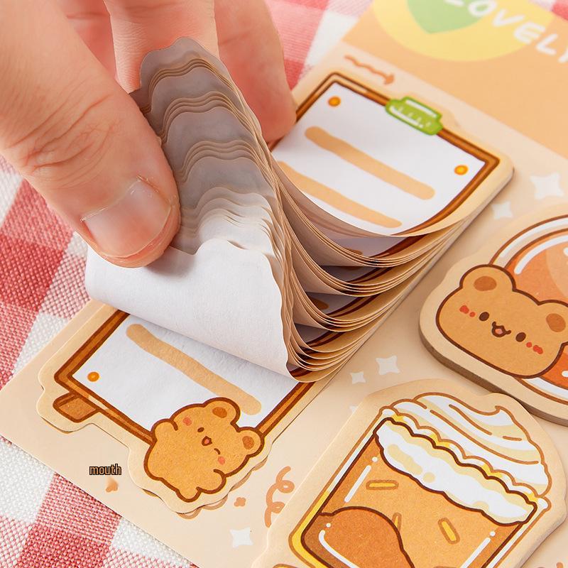 3-Layer Cute Cartoon Sticky Notes - Irregular Shape Journal & Message Memo Pad