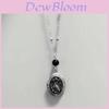 Gothic Moon Raven Goddess Necklace With Geometric Pendant For Women