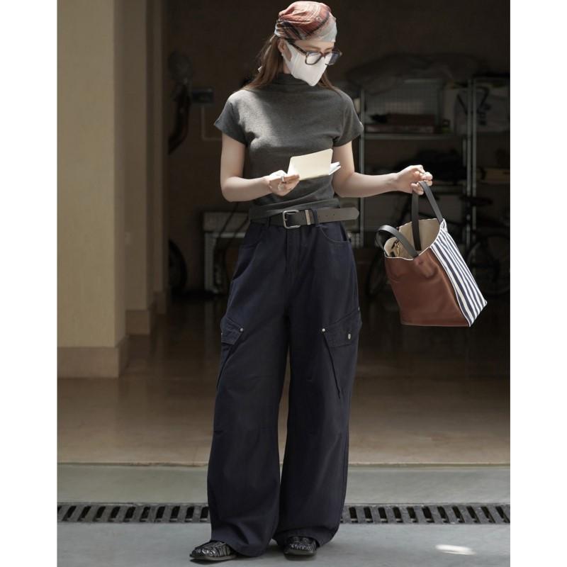 Johnature Fashionable Workwear Large Pockets Casual Pants Autumn Winter Korean-style Vintage Versatile Long Pants