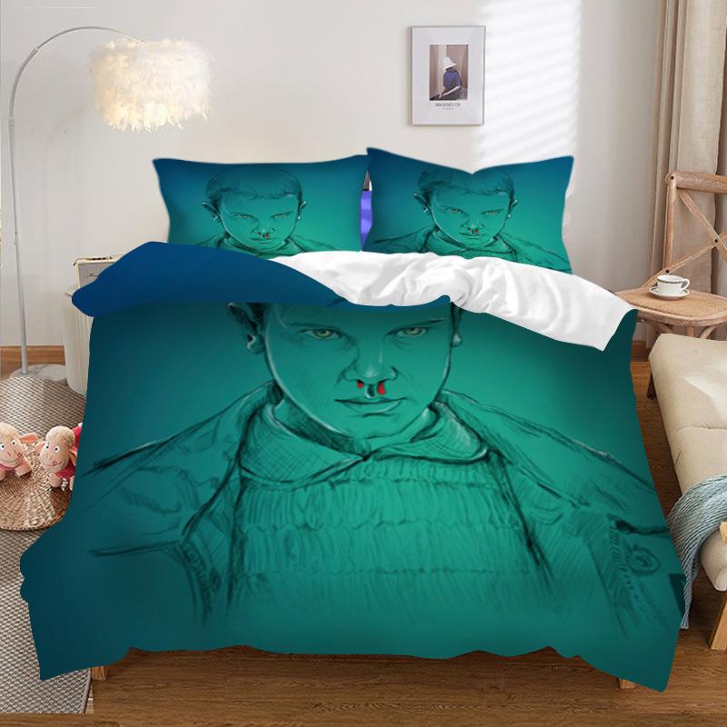 Three-Piece Home Textile Quilt Cover Four-Piece Stranger Things 3D Digital Printing Quilt Cover Pillowcase Bedding