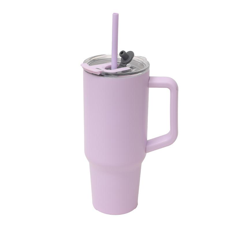 New Stainless Steel Handle Car Cup Double Drink Large Capacity High Value Convenient Thermos Cup