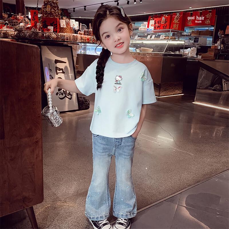 Hello Kitty Girls' Bowknot Short Sleeve T-Shirt