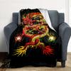 Chinese Dragon Flannel Blanket Throw Blanket Soft Warm Sofa Bed Camping Home Decor Unique Christmas Gift C926635