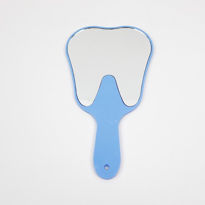 GULPOOE 1Pcs Dental Mouth Examination Mirror with Handle Cute Tooth Shaped Mirror Unbreakable Patient Hand Mirror Dentistry Gift