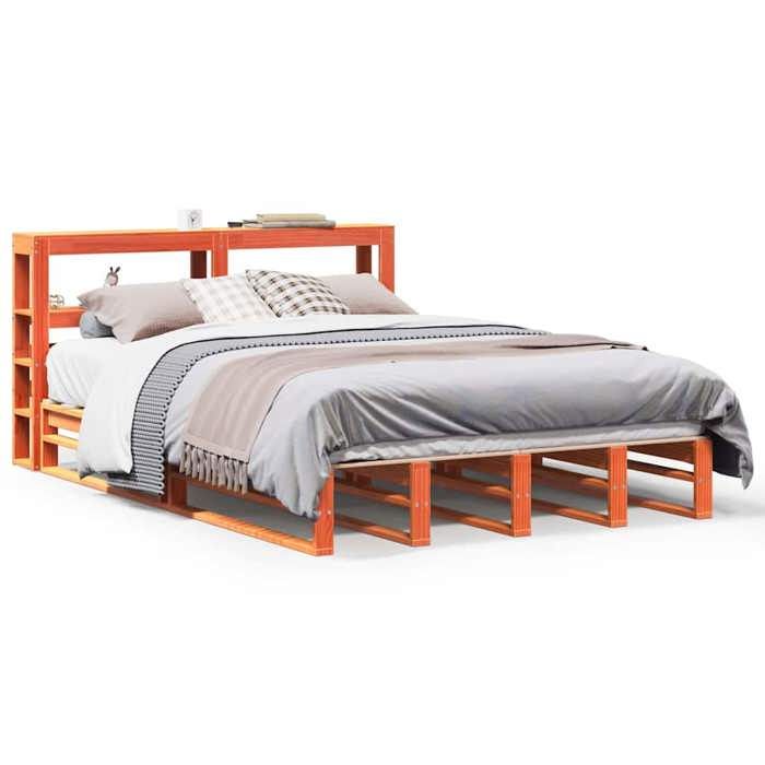 VidaXL Cadre de lit sans matelas cire marron 120x190cm bois pin massif 3306518