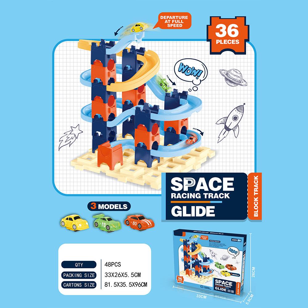 

Assemble Ejection Ball Track Dinosaur Adventure Children S Large Particle Building Block Educational Toys English color box