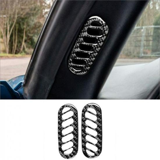 Carbon Fiber Interior Door Pillar Air Vent Cover Trim For Chevrolet Corvette C5