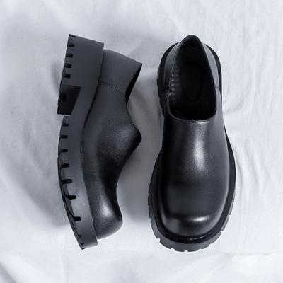 Lässige Designer Damen Herren Dicke Plateau Formelle Schuhe Runde Zehe Slipper Leder Freizeitschuhe Herrenschuhe Große Größe 36-44