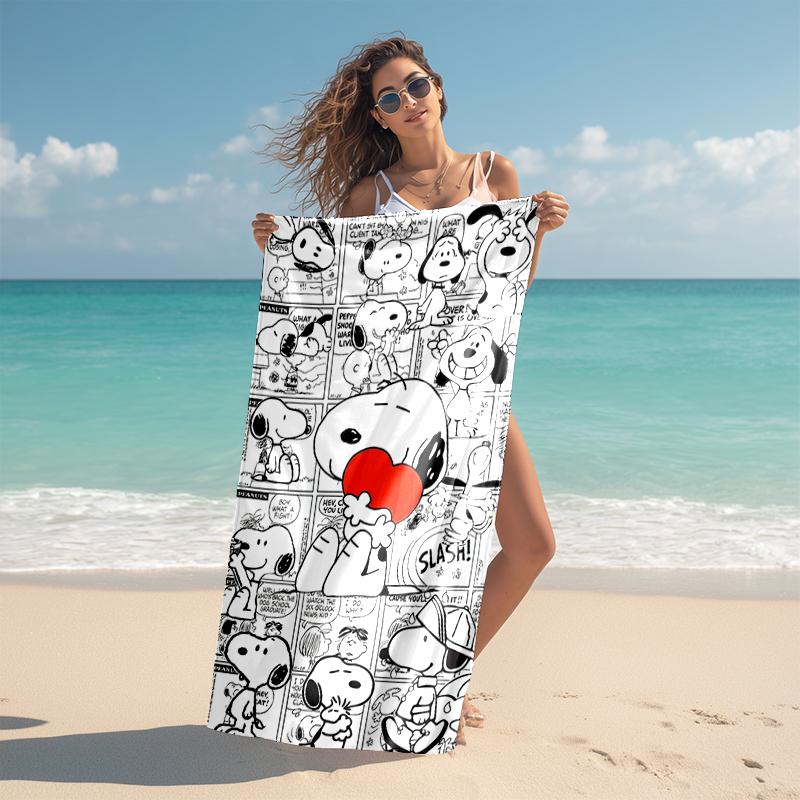 Snoopy beach towel Outdoor camping Beach towel for vacation swim Outdoor pool Absorbent bath towel