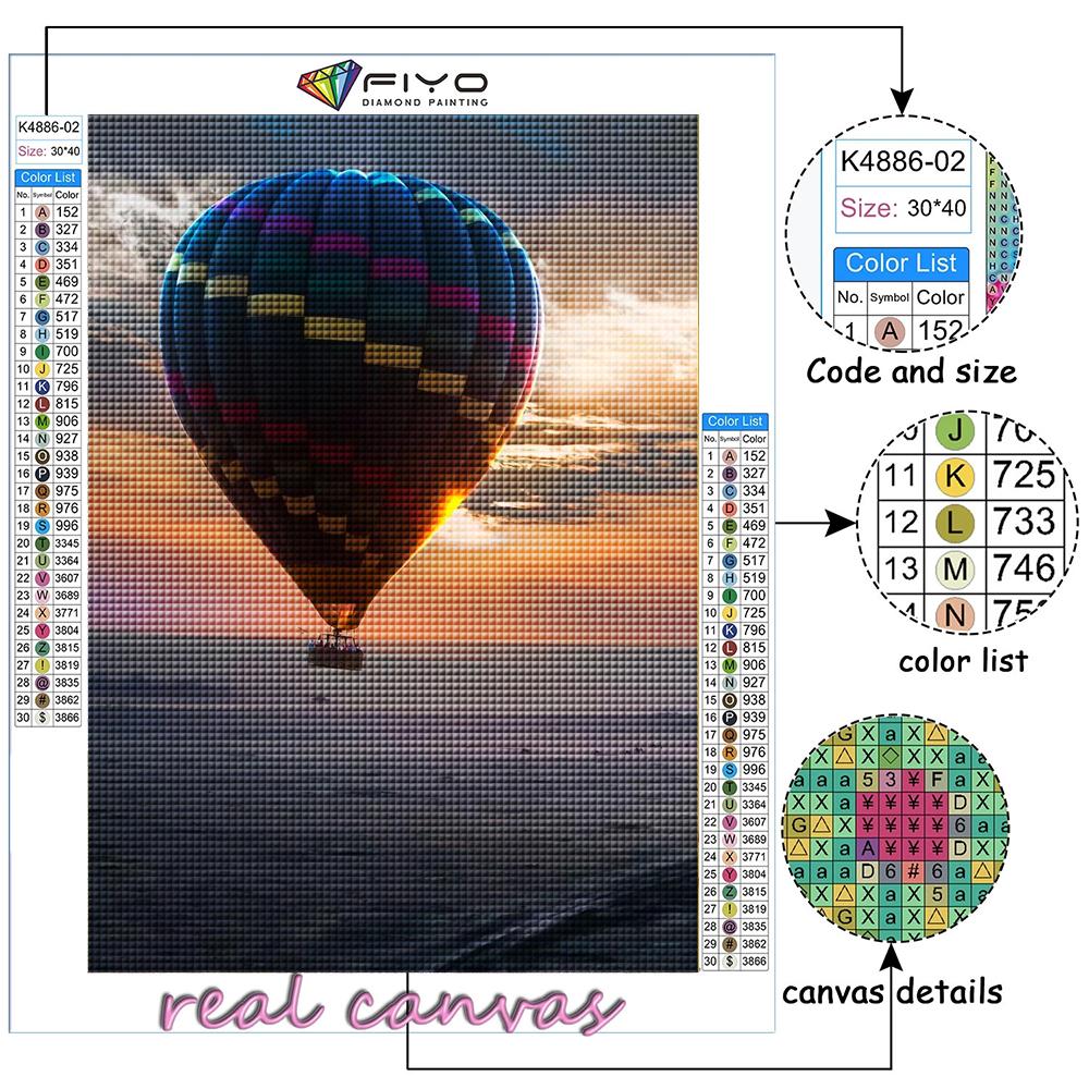 5D DIY Diamond Painting Cross Stitch Hot Air Balloon Diamond Embroidery Mosaic Wall Art Home Decoration