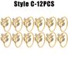 6-48PC High-End Metal Napkin Rings Diamond Pattern Leaf Motif Decorative Clips for Wedding Banquet Hotel Table Settings
