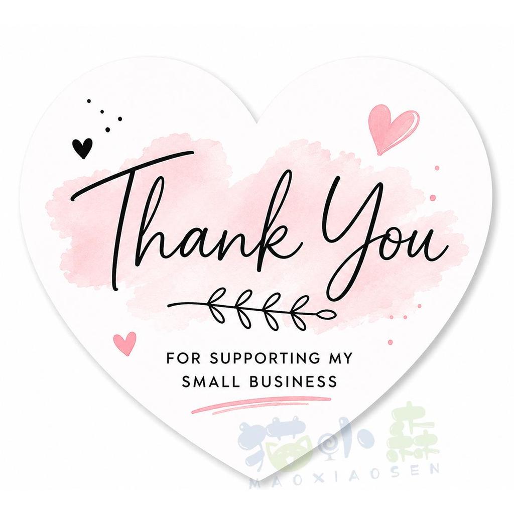 Heart-Shaped Gentle Style Thank You Card for Handmade Gift Box Decoration