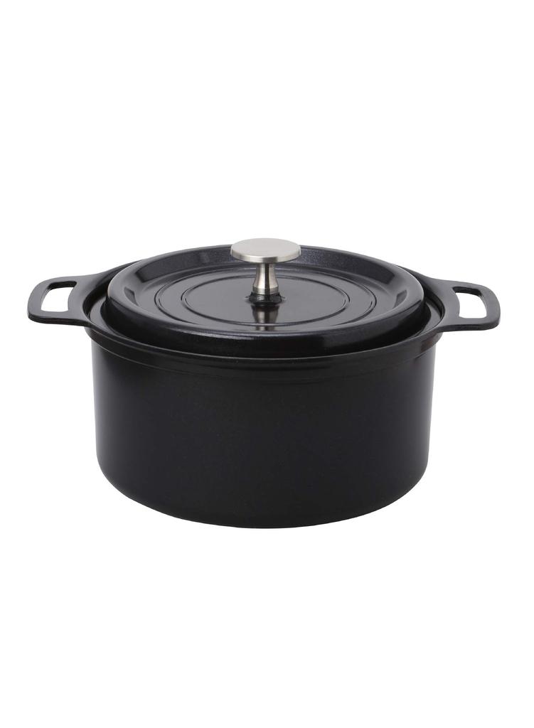 CB Japan Black 18cm Waterless Ceramic Induction Copan Double-Handled Pot, Lightweight, Cooking, Coating, Compatible,