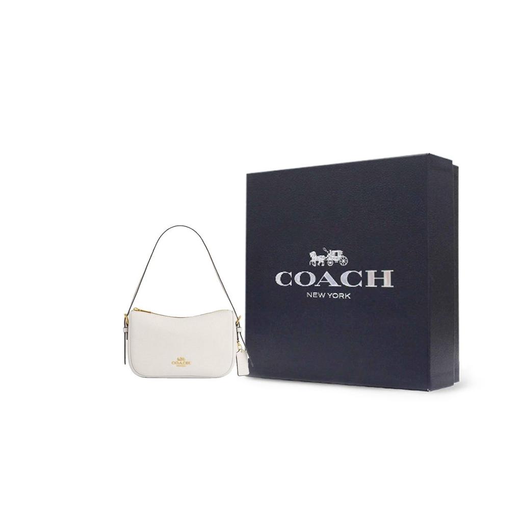Coach Kailey 23 Logo Zip Closure Leather Tote Shoulder Bag Medium Women bags Chalk-White CY707-IMCHK
