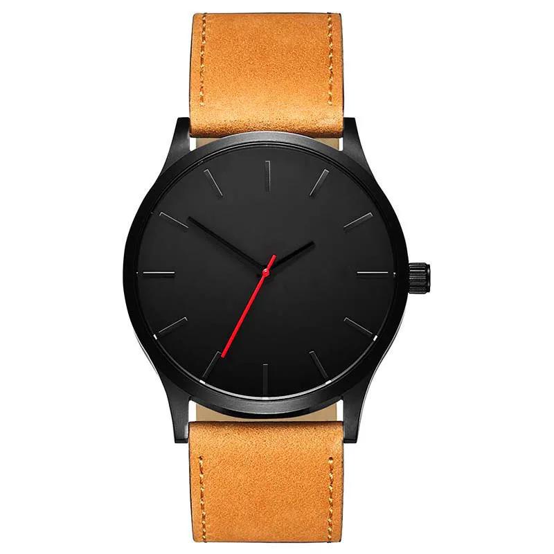 big dial men sports watch PU leather quartz men wrist watch