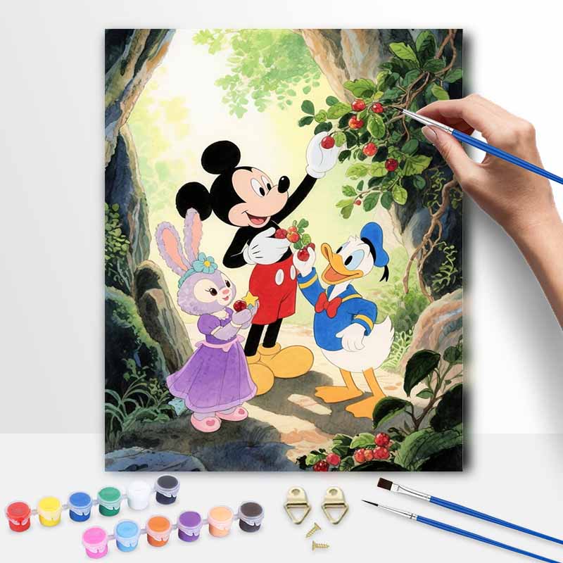 Disney Oil Painting Kit Painting Mickey Donald Stella Art Home Bedroom Wall Decor Gift Cartoon Anime Landscape