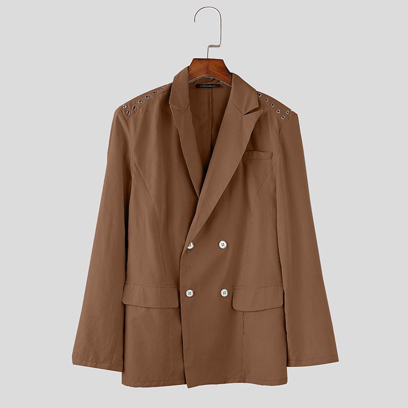 INCERUN Ανδρικά Oversized Παλτό Μπλέιζερ με Πε solάκι, Μακρυμάνικα, Casual, Φαρδιά, Λεπτά