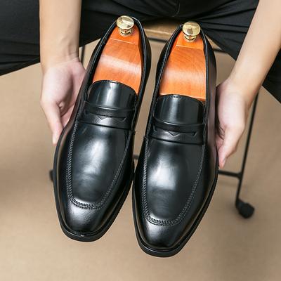 Italian Brand Classic Brown Flat Shoes Soft Soled Lightweight Men's Business Casual Shoes Versatile Men's Groom Wedding Shoes