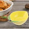 3Pcs Lemon Shaped Bowl Ceramic Dessert Dishes Snacks Fruit Salad Platter Candy Nut Dishes Bowl for Home Kitchen (Yellow)