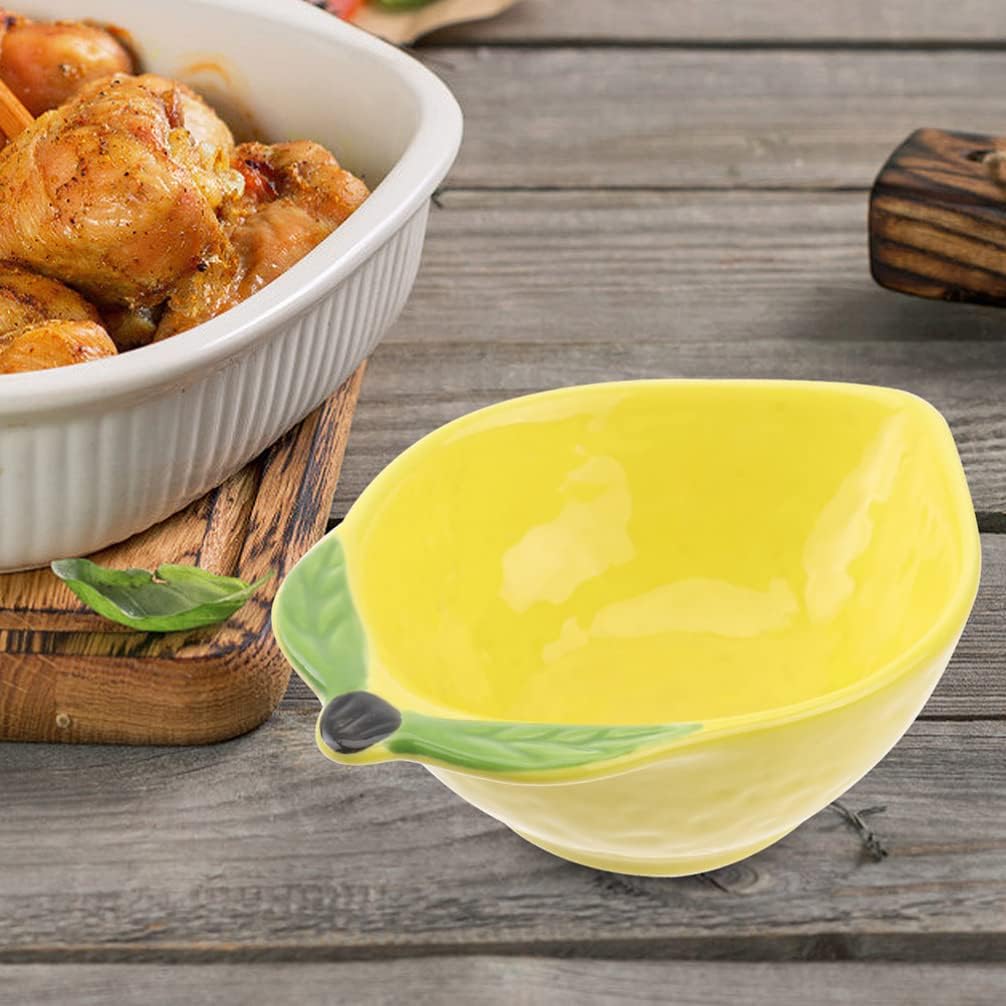 

3 шт. Миска в форме лимона, керамические десертные тарелки, блюдо для закусок, фруктов, салата, конфет, орехов, миска для дома, кухни (желтый)