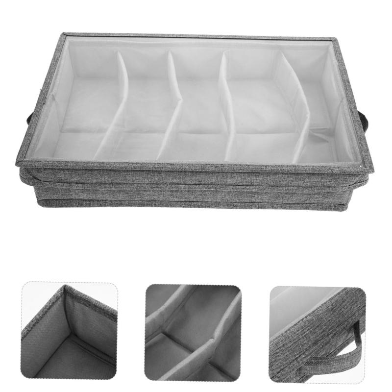 Kitchen Storage Box With Removable Cover Reinforced Handles Stackable Design For Cutlery Office Supplies Jewelry Organizing