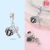 Pink Heart Lock Key Bead Charm Copper For Charms Copperoriginal Bracelet For Jewelry Making