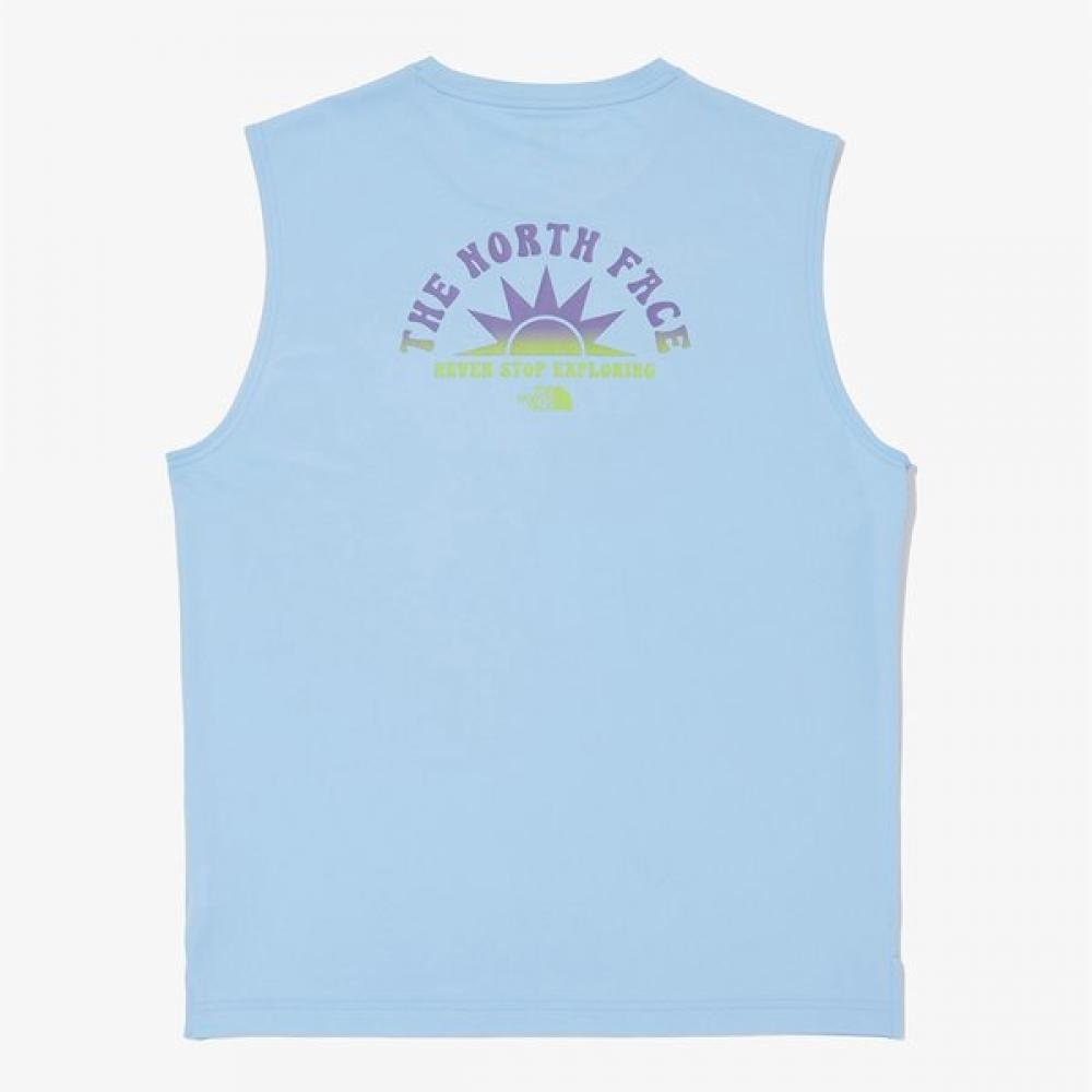 The North Face Men S Ocean Vibe Graphic SleeveleSS Nt7vq26a SKY BLUE/090