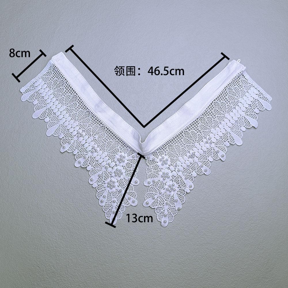 Outer Front Button-Up Shirt Collar Korean Version White Shirt Collar Versatile Hollow Lace Collar Fake Collar Niche Decorative Collar