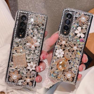 Voor Samsung Z Fold 4 3 5 Z Flip 3 S22 S23 S21 Ultra A12 A22 A32 A52 A53 a33 A13 A14 A24 A34 A54 Luxe Mode Volledige Bling Crystal Diamond case