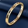 European-American Stainless Steel Diamond-Inlaid Hollow Women's Bracelet - Colorfast Titanium Fashion Jewelry
