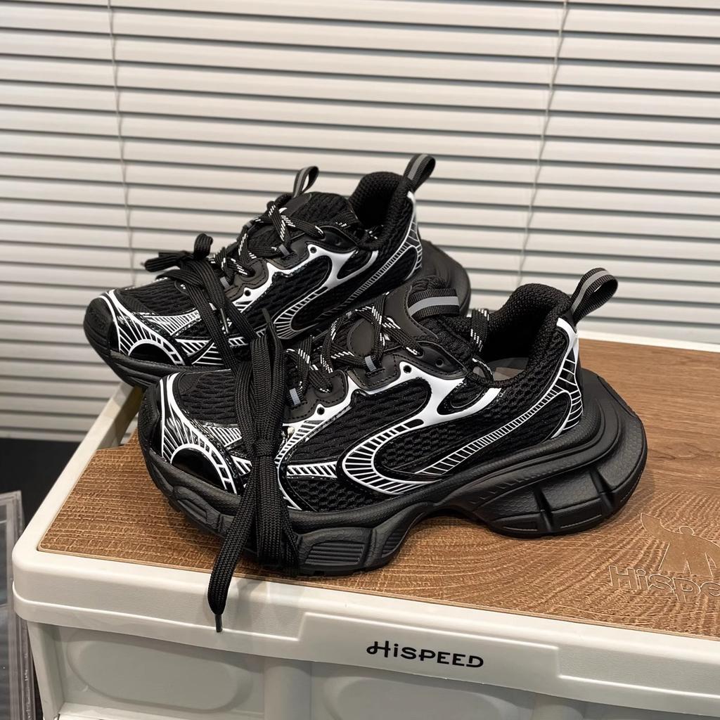 Dirty Old Paris Lace-up Dad Shoes Women's 2025 Spring New Fashion Platform Retro Casual Sneakers