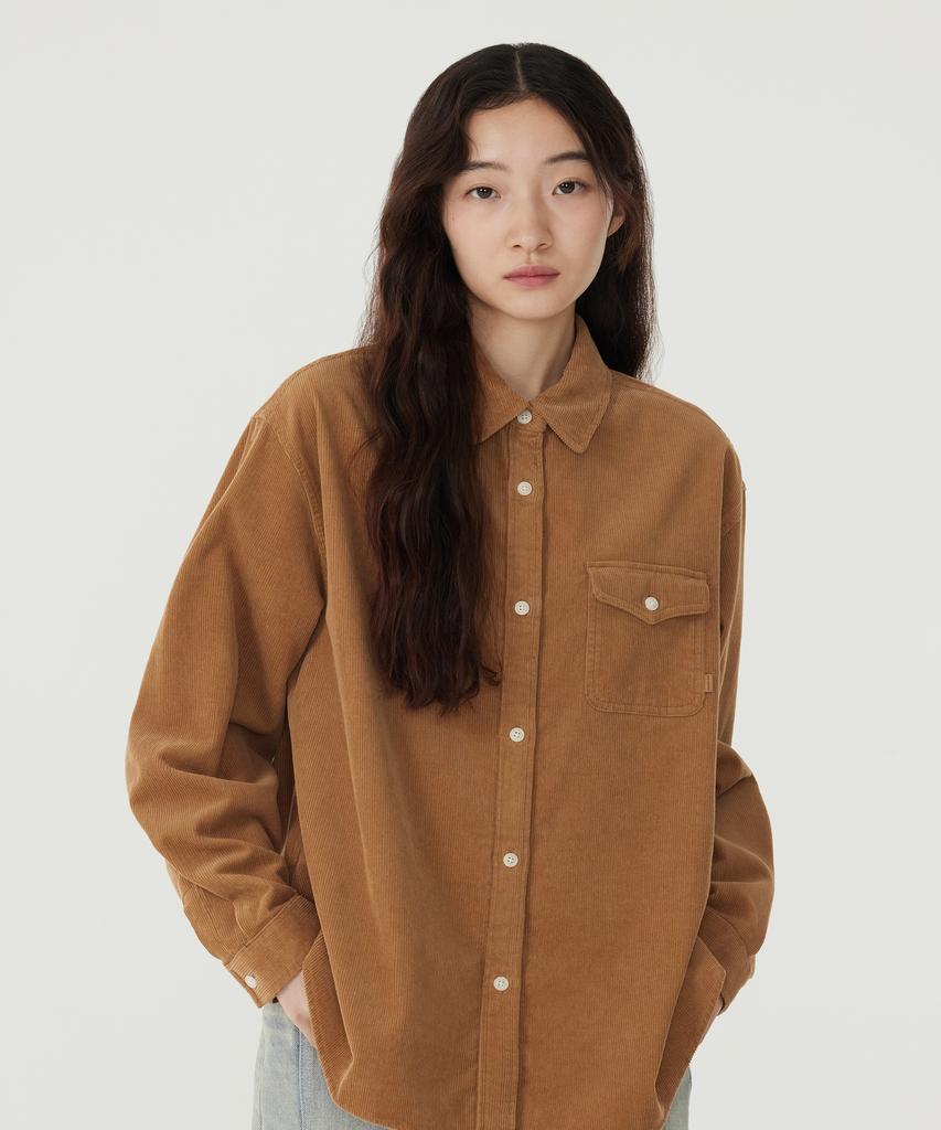 COVERNAT WOMAN Corduroy Shirt Camel