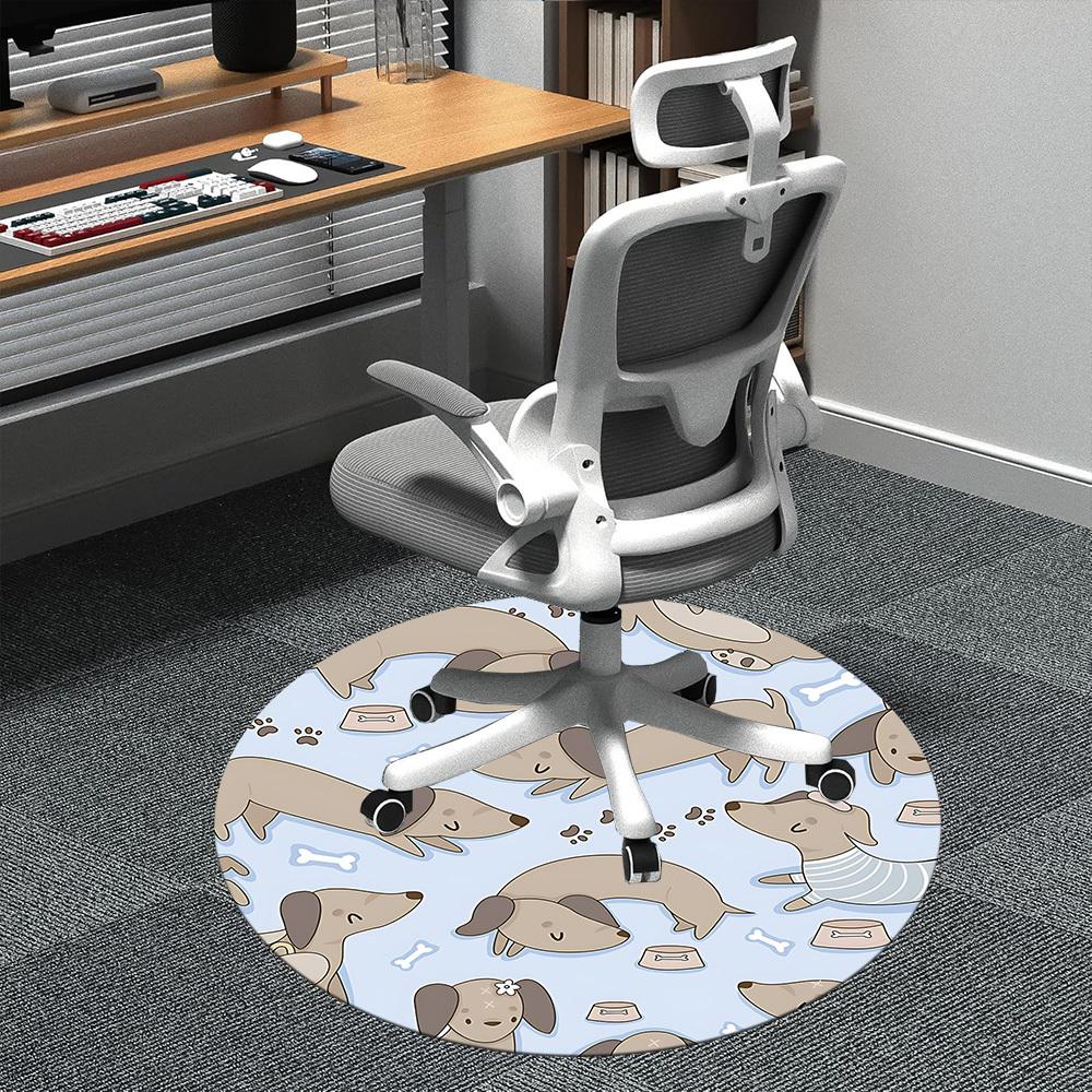 1pc Dachshund Pattern Office Round Area Rug,  Mat Suitable ForOffice, Under Office Chairs Bedroom Living Room Home Decor, Room Deco