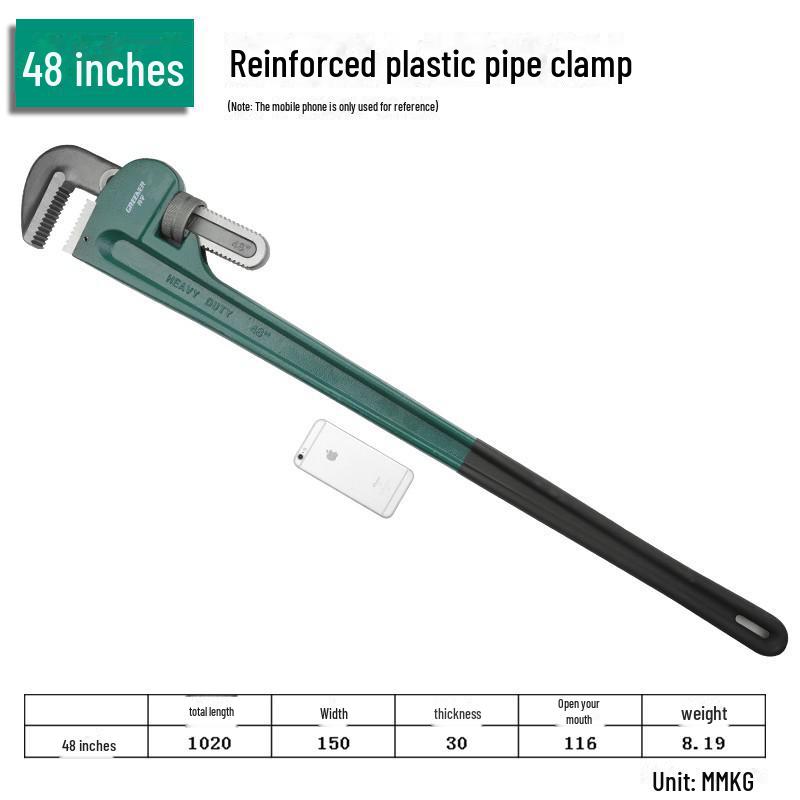 Green Forest Heavy Duty Quick Pipe Wrench: 18-Inch & 24-Inch Clamps for Water Pipes & Rebar