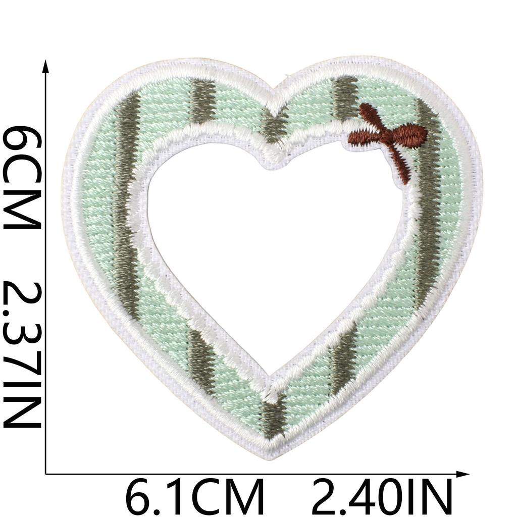 Grid Love Shape Embroidery Cloth Sticker Repair Subsidy Ironing Clothes Hole Patch Bag Shoes And Hats Cute Decorative Sticker