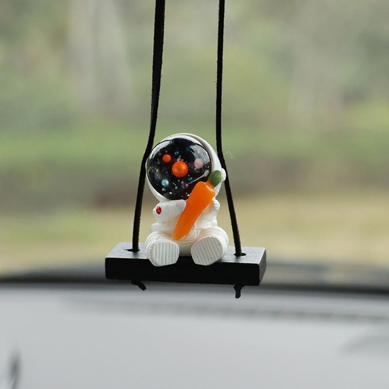 Cute Decoration Pendant Cartoon Astronaut Car Rearview Mirrors Hanging Pendant