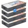 4PCS Foldable Long Flat Storage Bags With Clear Top View Multiple Handles And Zippers For Sheets Clothes Quilts Closet Or Under