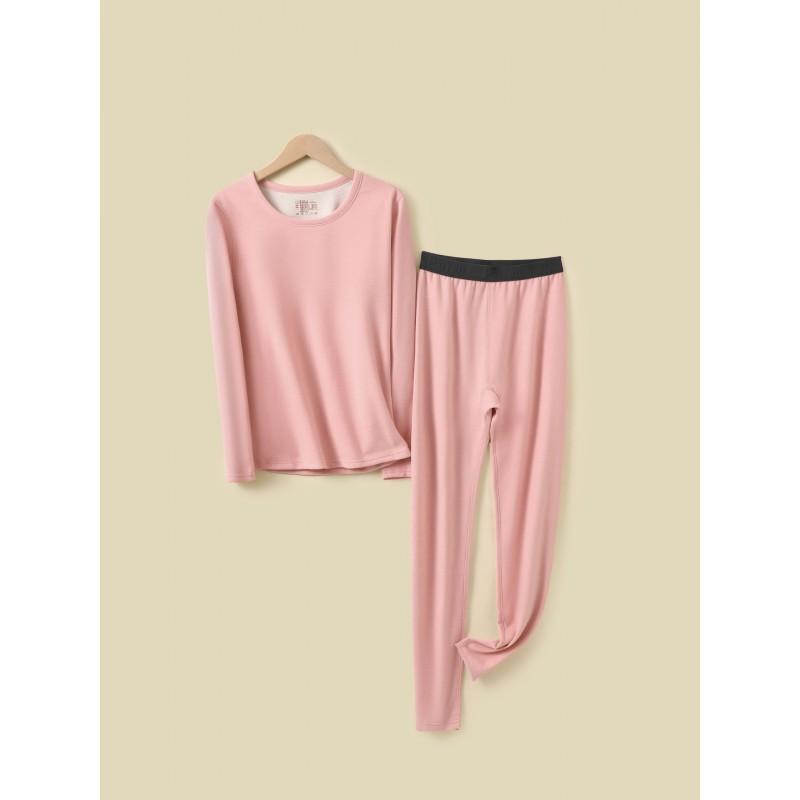 Tencel Thermal Underwear Set Men Women Warm Base Layer Long Sleeve Top Pants Winter