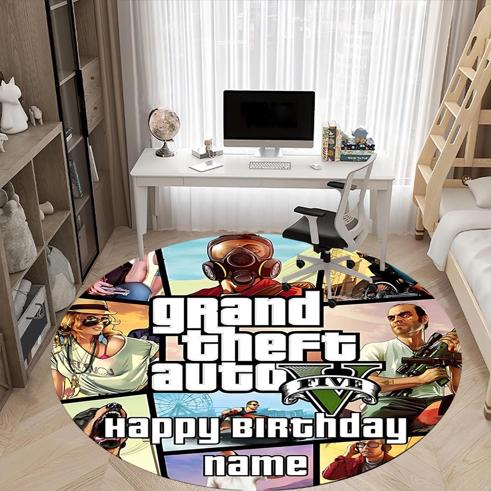 GTA Office Round Area Rug, Indoor Mat Suitable For Office,Bedroom Living Room Home Decor, Room Deco A0908165