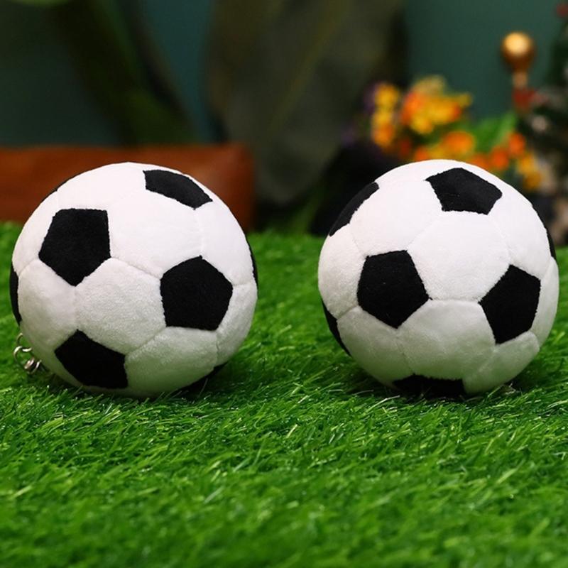 Unique Plush Football/Basketball Charm Keychains Simple Pendant Car Keyring Backpack Decoration Jewelry for Women Men