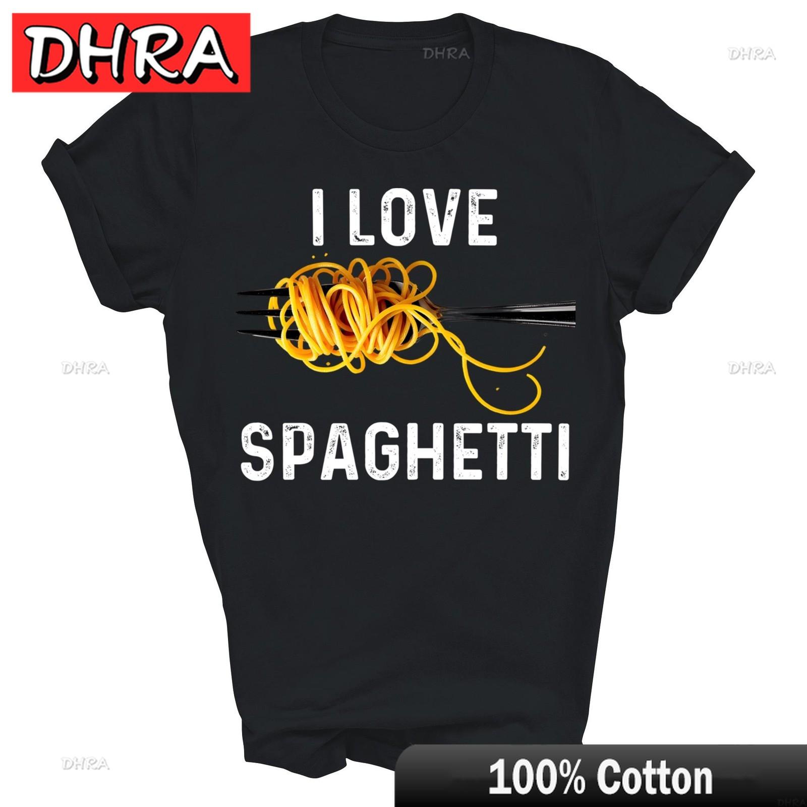 I Love Spaghetti Pasta Lover Unisex Shirt Gift TShirt Featuring for Male Crew Neck Tee T Shirt Aesthetic Casual Urban Boho S