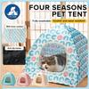 Double Sided Cat Sleep House Foldable Pet Kennel Portable Cat House Indoor Use