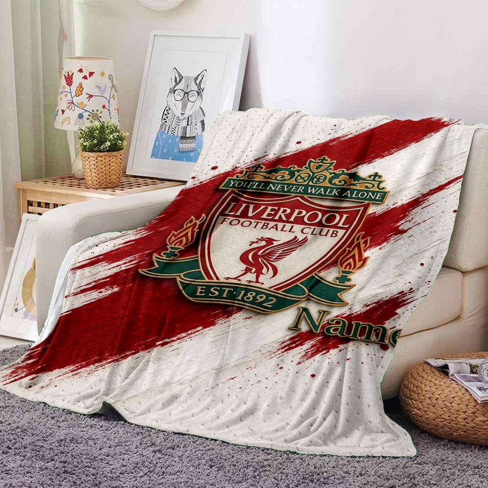 Custom Name Liverpool Football Club Theme Printed Blanket Perfect For Couch Bed Travel Outdoor Use Machine Washable Cozy Durable