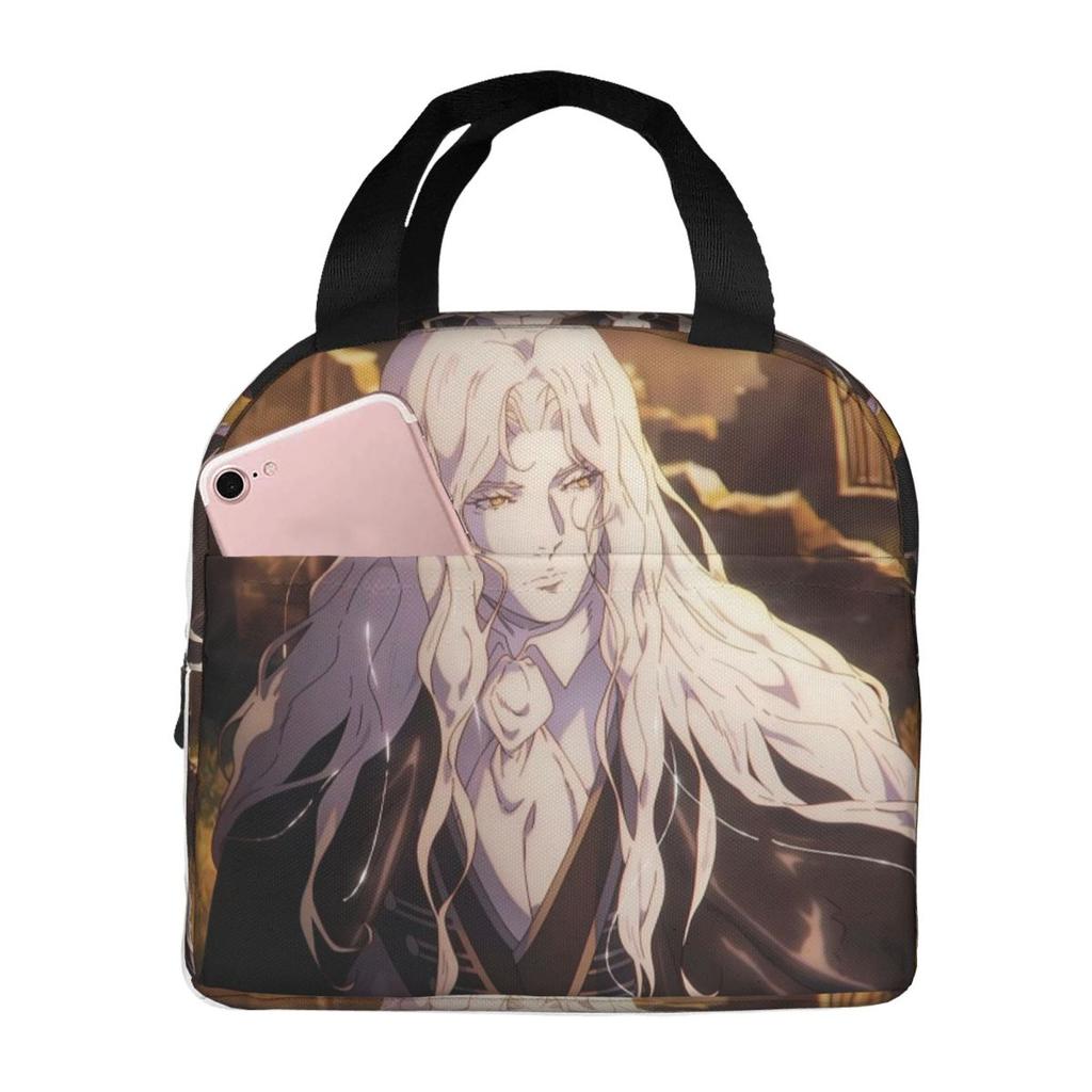 Alucard Castlevania Nocturne Insulated Lunch Bag for Women Kids Portable Food Boxes Thermal Lunch Box Tote