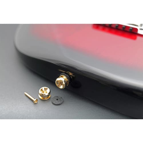 Musiclily Pro 14mm Strap Pins/Endpins, Steel, for Electric Guitars, Acoustic Guitars, Classical Guitars, and Ukuleles, Gold (Set of 2)