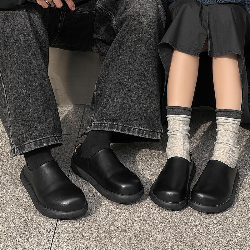 Thick-soled Heightening Boken Shoes Autumn and Winter 2024 Lazy Bag Head Half Slippers Outer Wear Warm One Pedal 35225-J