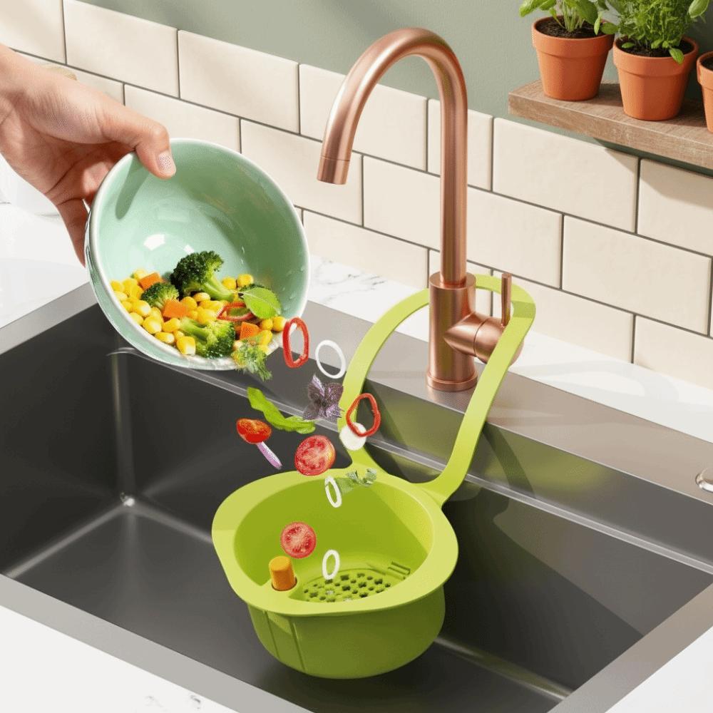 4PCS Hanging Food Scrap Filter Rack Removable Fruit Washing Basket Kitchen Garbage Filter  Bathroom